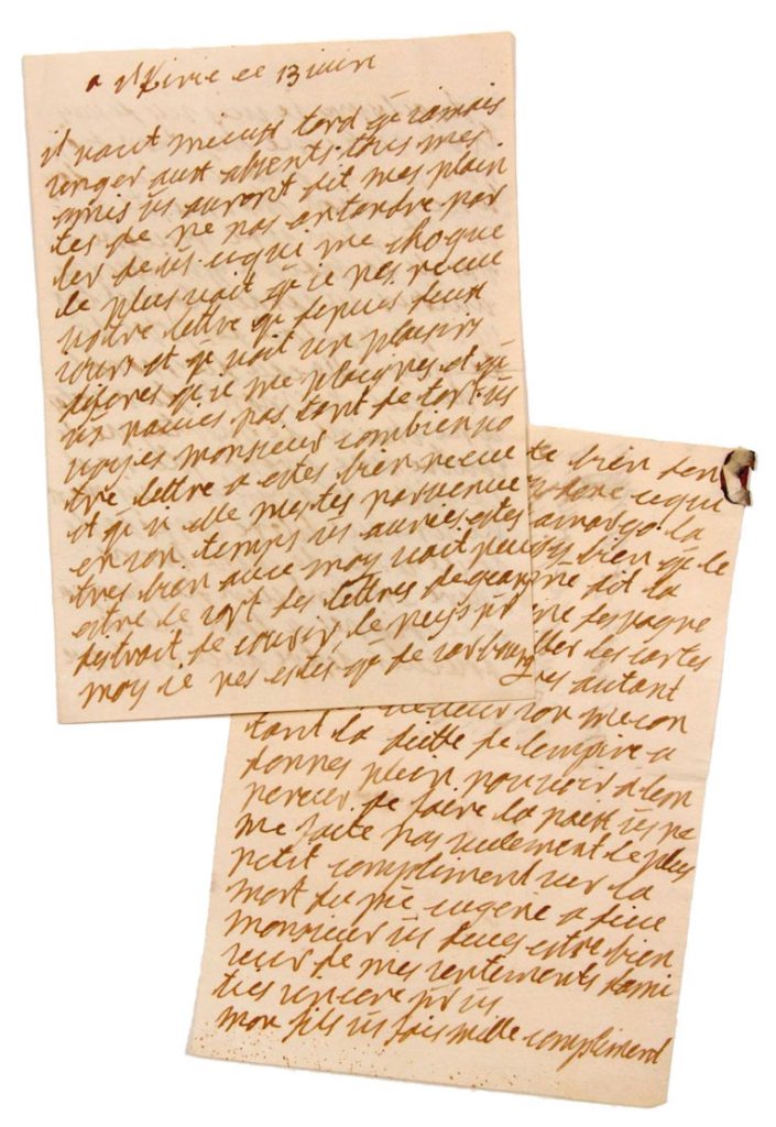 Lettre de Madame la Comtesse de Lutzelbourg du 21 novembre 1753 au Président de MONTESQUIEU
Rare texte avec l'écriture manuscrite de la Comtesse de Lutzelbourg.