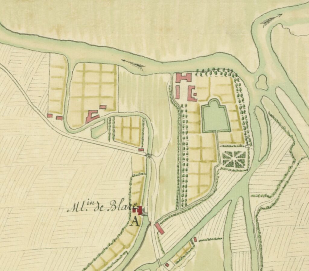 Plan du quartier de 1755 - réalisé par Baudouin, Charles-Denis (1683-1757). Cartographe.